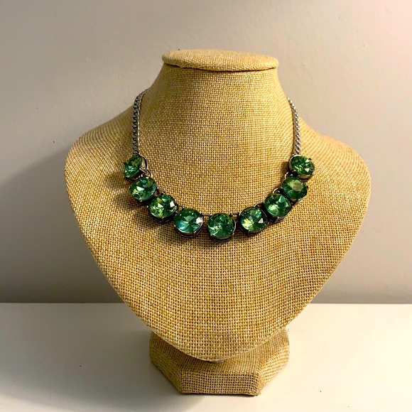 Chloe + Isabel Emerald Crystal Silver Chain Necklace w/ Adjustable Claw Closure - Picture 3 of 11